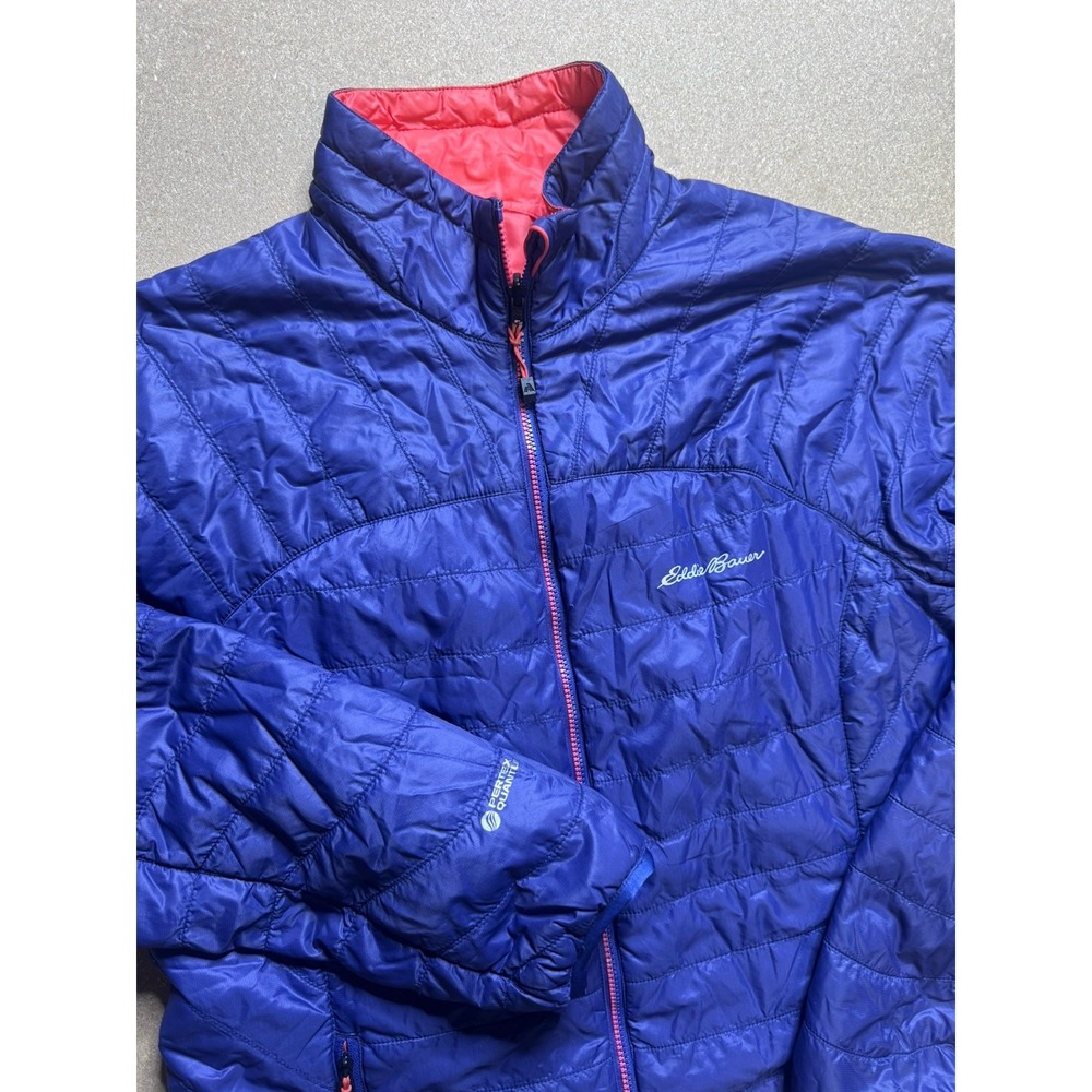 Eddie Bauer‎ Woman's L Pertex Quantum Pink/blue Full Zip Reversible Jacket